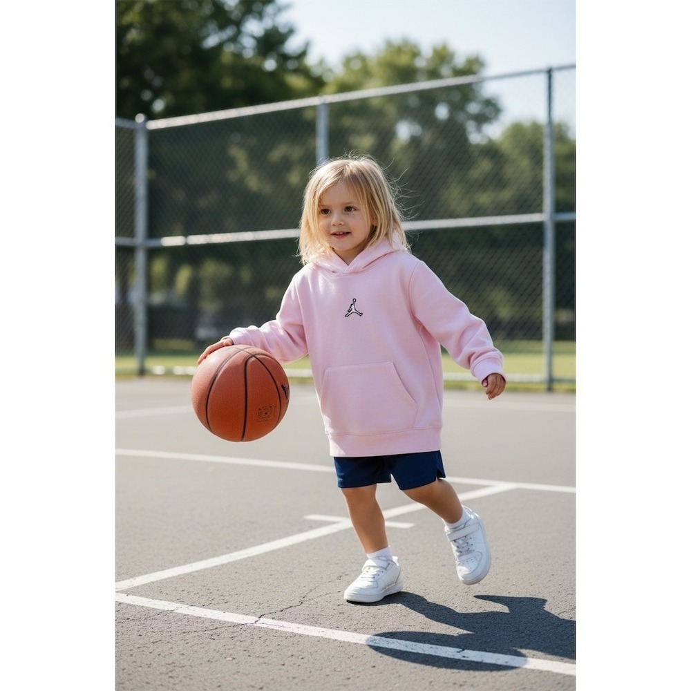 Jordan Jumpman Hoodie Girls Sz 6 Pink Pullover Fleece Kangaroo Pocket sweatshirt